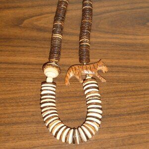 Wooden Tiger Necklace